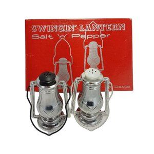 Vintage Salt and Pepper Swinging Lanterns by Davis Retro Collectible with Box